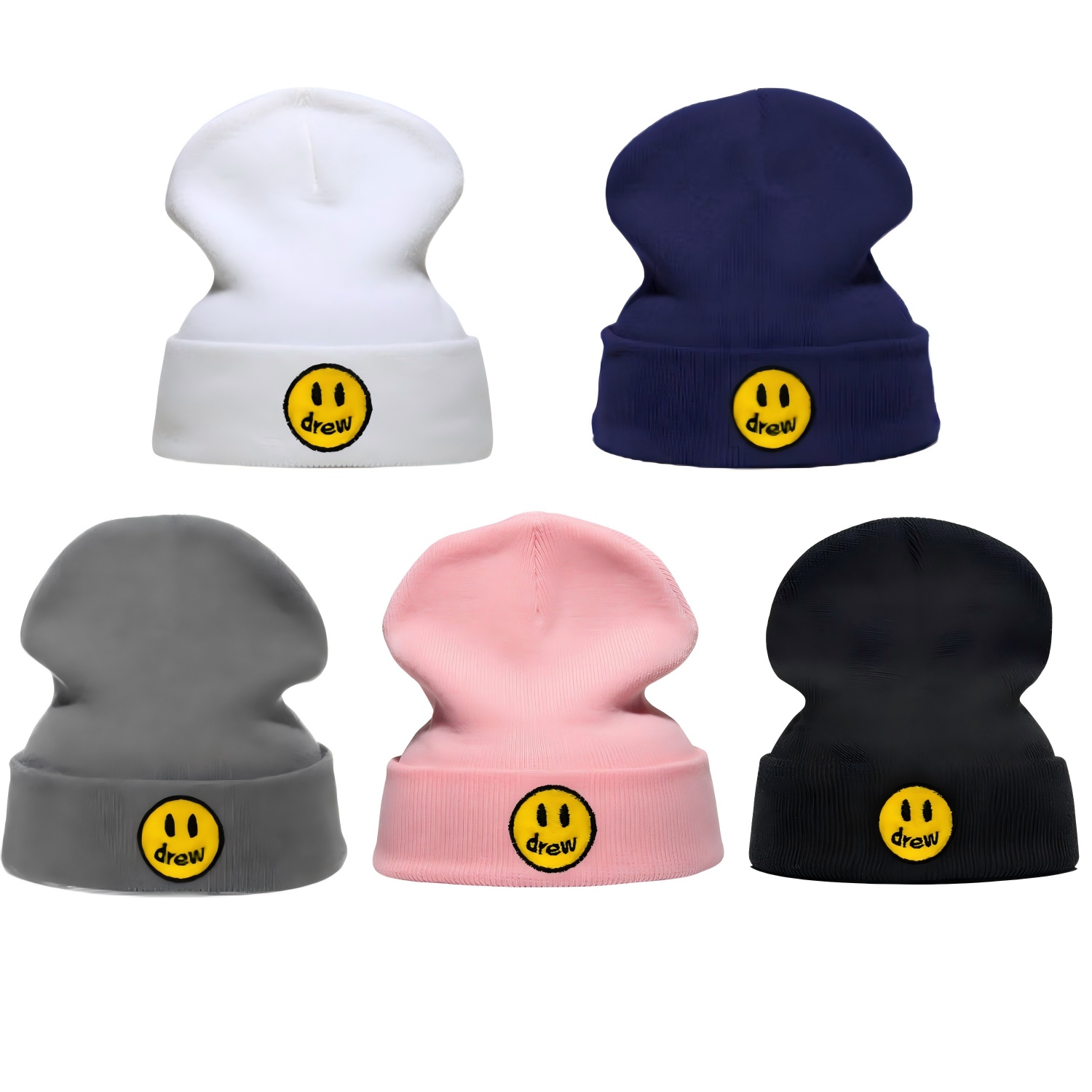 Beanie Cuffed Knit - Nouveau bonnet tricoté brodé unisexe pour
