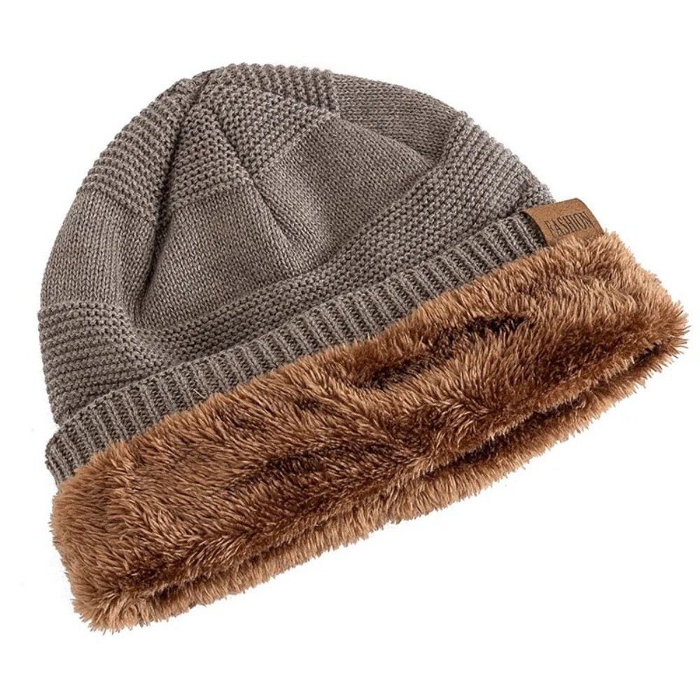Bonnet d'hiver doublé de fourr - Beanie Cuffed Knit avis et prix